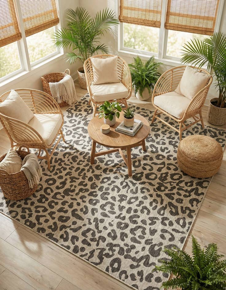 Detail image of 10' 8 x 10' 8  Washable Safari Indoor / Outdoor Square Rug