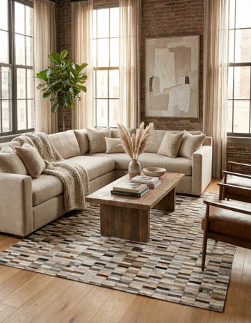 5' 1 x 7' 11 Cowhide Stocks Rug