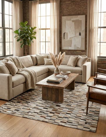 5' 1 x 7' 11 Cowhide Stocks Rug