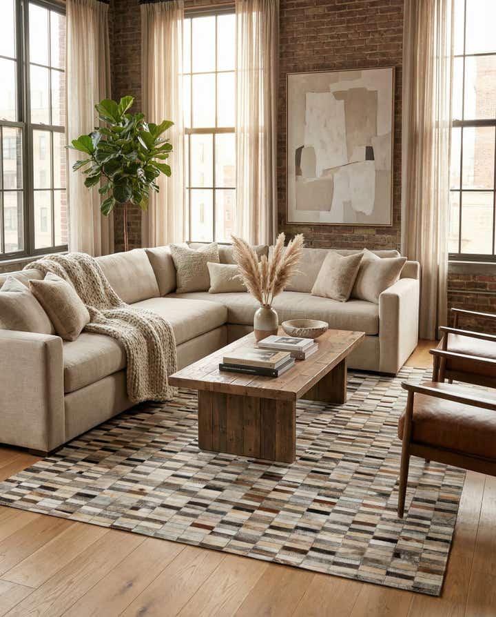 5' 1 x 7' 11 Cowhide Stocks Rug