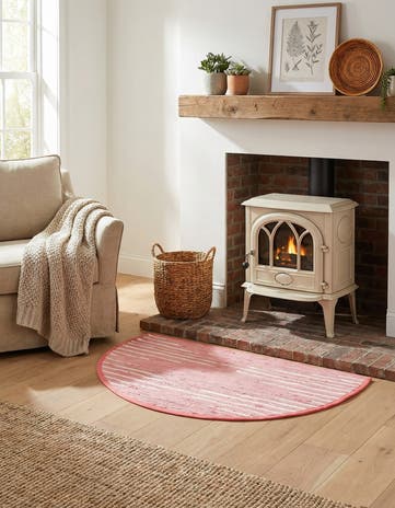 Rose Hand Woven Chindi Cotton Hearth Rug