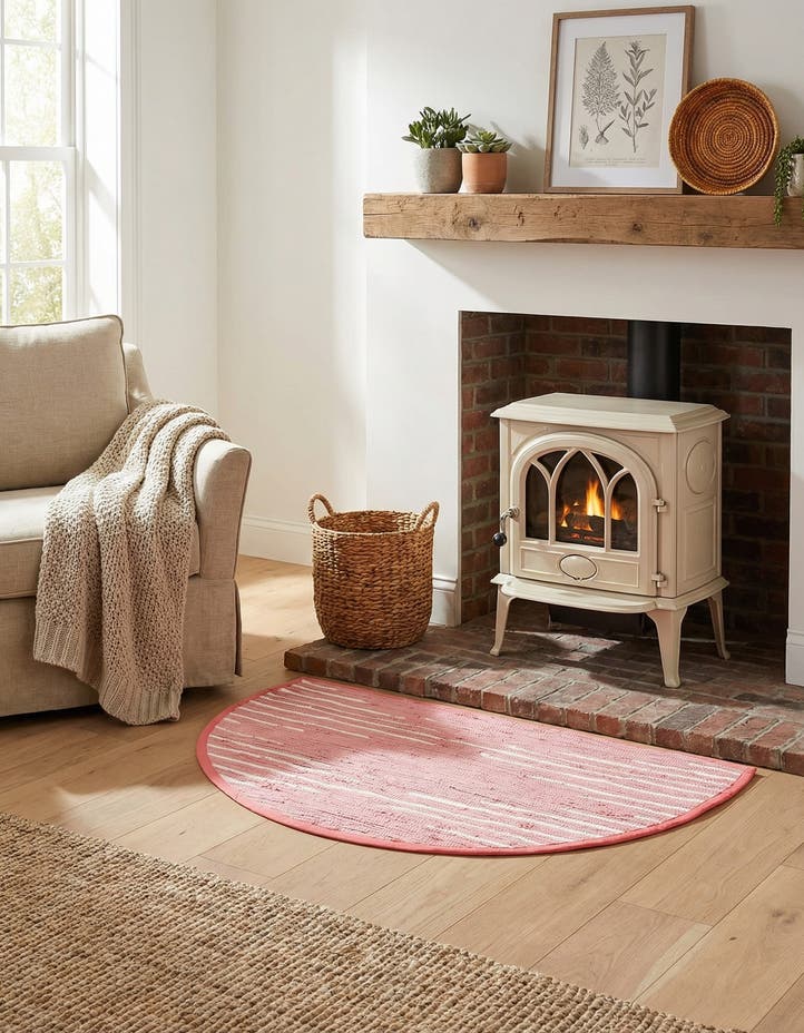 2' 2 x 3' 7 Hand Woven Chindi Cotton Hearth Rug