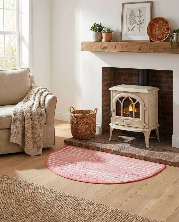 Detail image of 2' 2 x 3' 7 Hand Woven Chindi Cotton Hearth Rug