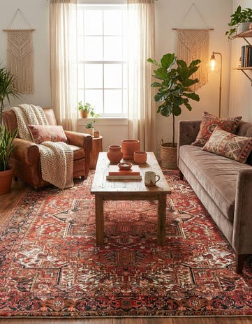 Rust Red Boutique Square Rug