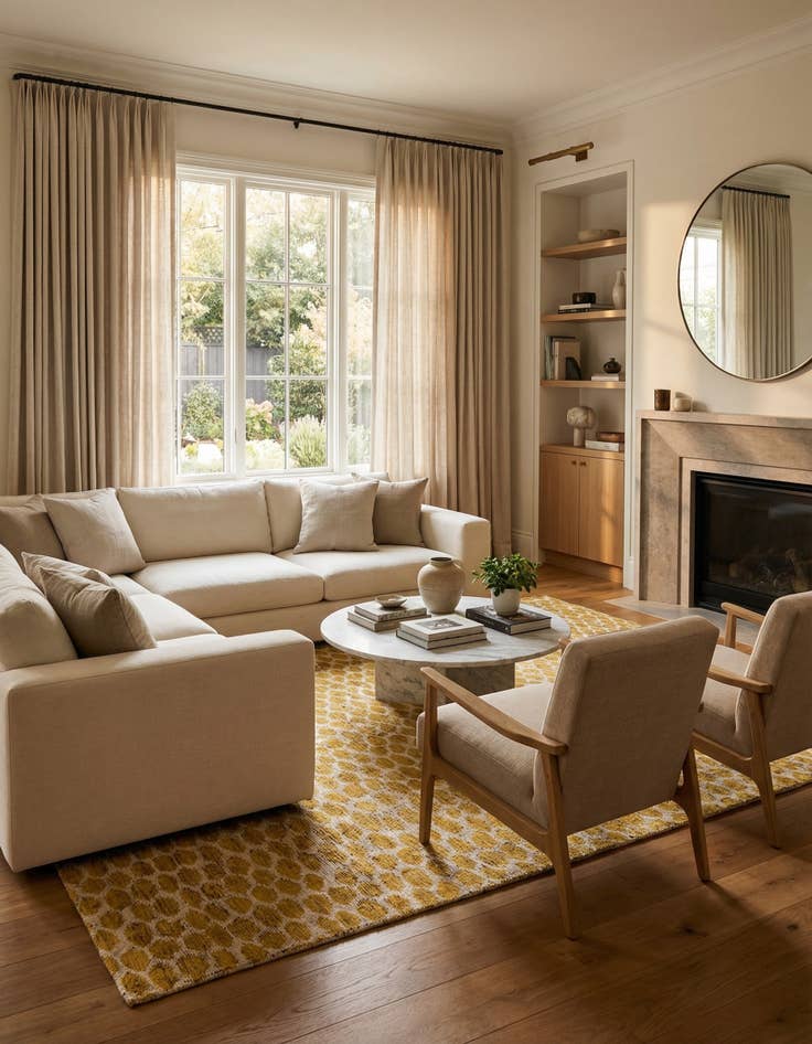 Detail image of  6' 1 x 9'  Hand Knotted Darya Wool Rug