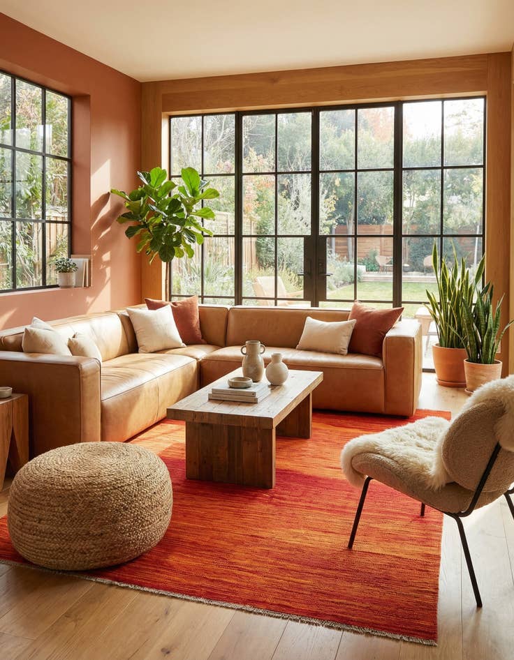 Detail image of 5' 7 x 8'  Hand Woven Kilim Modern Wool Rug