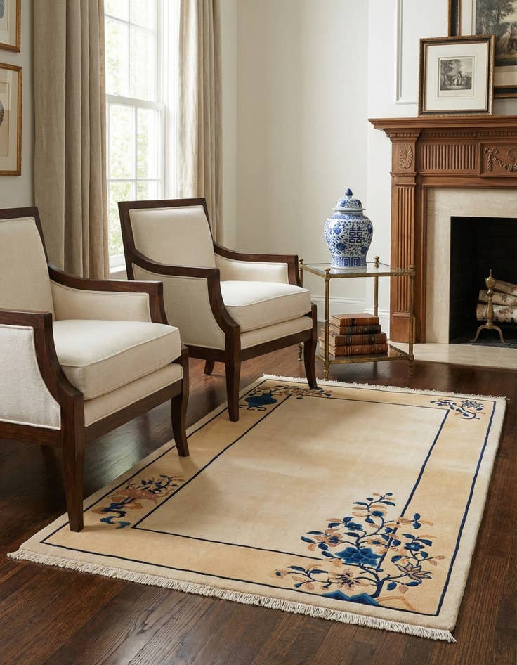 Detail image of 3' 1 x 5'  Hand Knotted Darya Wool Rug