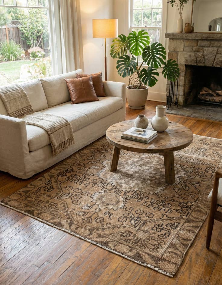 Detail image of  3' x 4' 2  Hand Knotted Ultra Vintage Persian Wool Rug