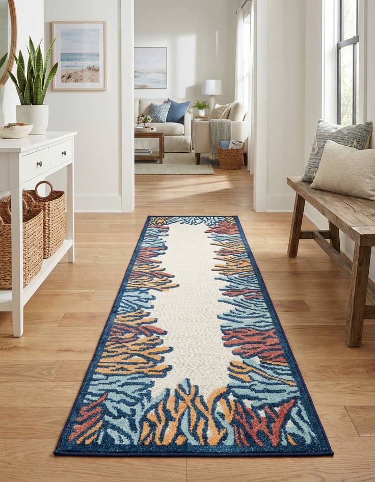 Detail image of 2' x 8'  Washable Belize Indoor / Outdoor Runner Rug