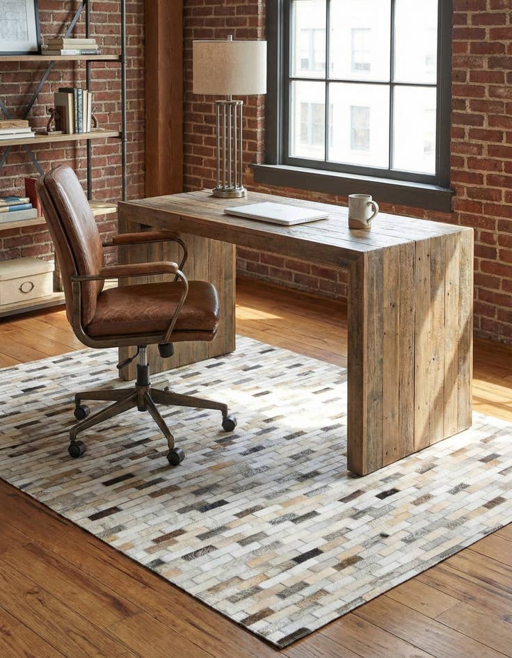 Detail image of 4' x 6' Cowhide Stocks Rug