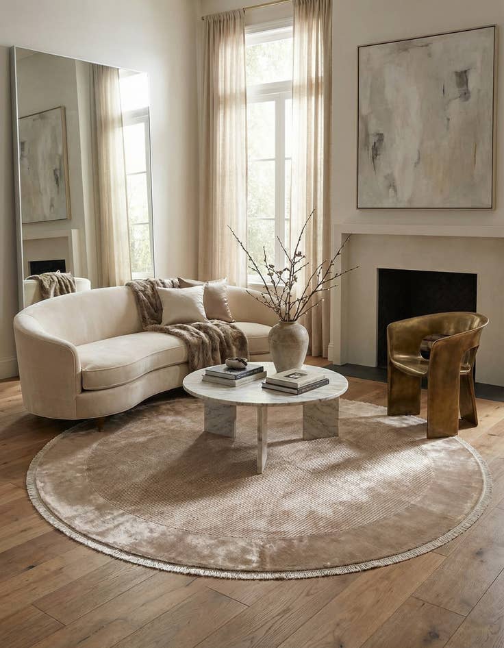 Detail image of 6' 6 x 6' 6  Hand Knotted Darya Wool Round Rug