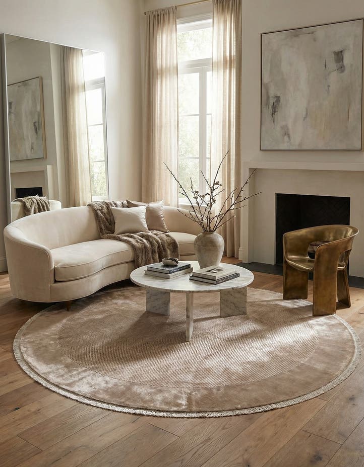6' 6 x 6' 6 Hand Knotted Darya Wool Round Rug