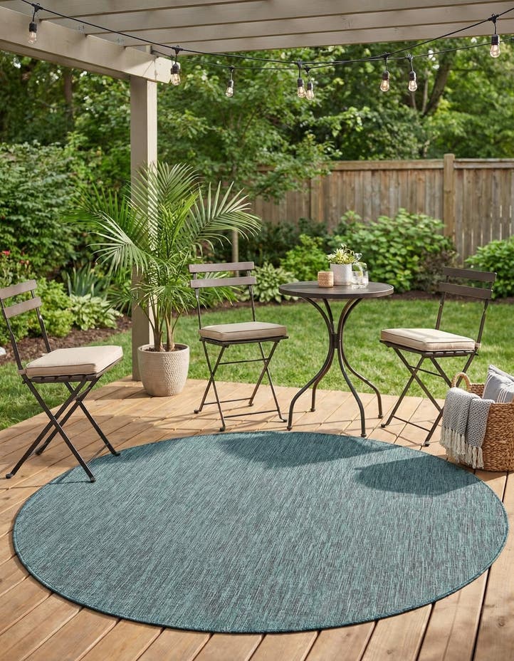 7' 10 x 7' 10 Easy-Clean Solid Indoor / Outdoor ...