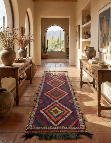 2' 3 x 8' 10 Hand Woven Kilim Fars Wool Runner Rug