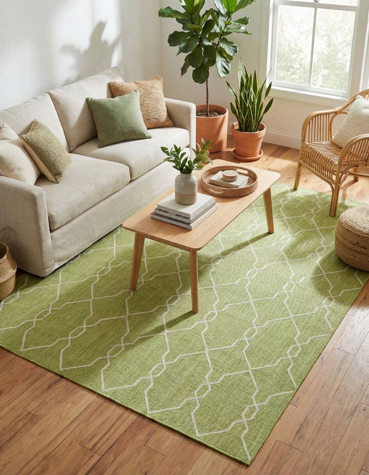 Detail image of 7' x 10'  Washable Trellis Indoor / Outdoor Rug