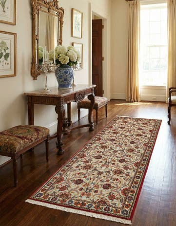 2' 7 x 6' 6 Hand Knotted Qom Persian Runner Rug
