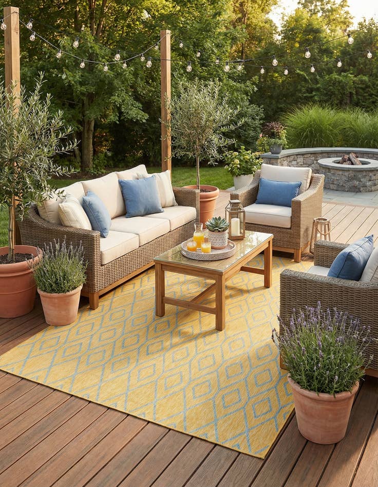 Detail image of 7' 10 x 7' 10  Washable Jill Zarin Turks and Caicos Indoor / Outdoor Square Rug