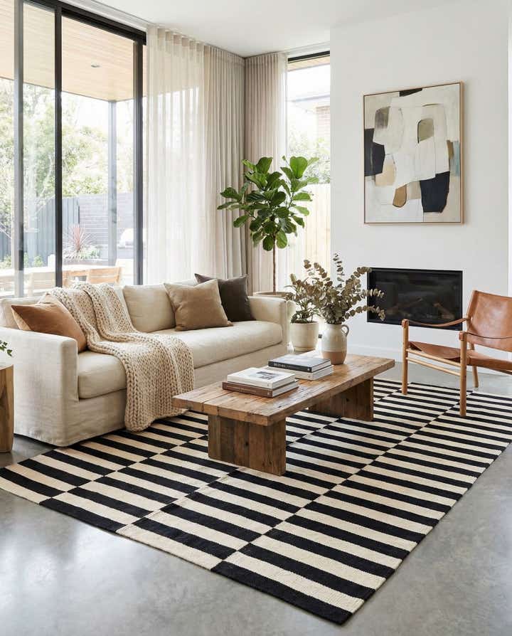 5' 5 x 7' 9 Hand Woven Kilim Modern Wool Rug