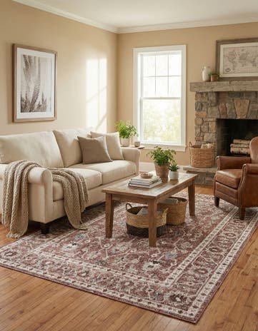 Dusty Rose Eco Traditional Rug