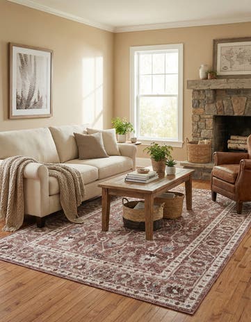 Dusty Rose Eco Traditional Rug