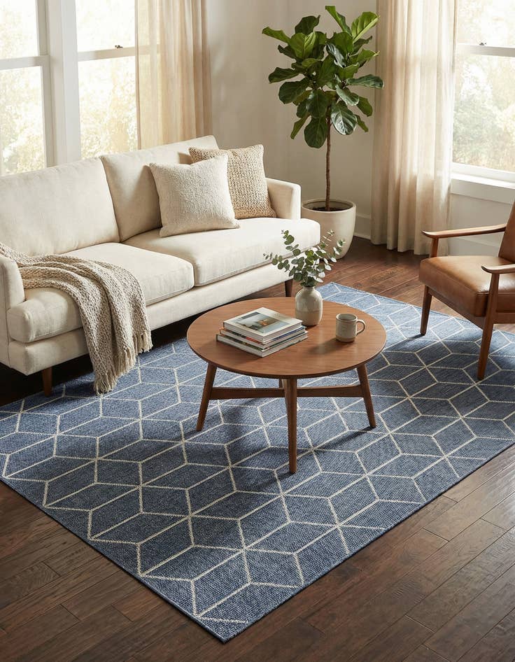 Detail image of 6' 1 x 9'  Washable Trellis Indoor / Outdoor Rug