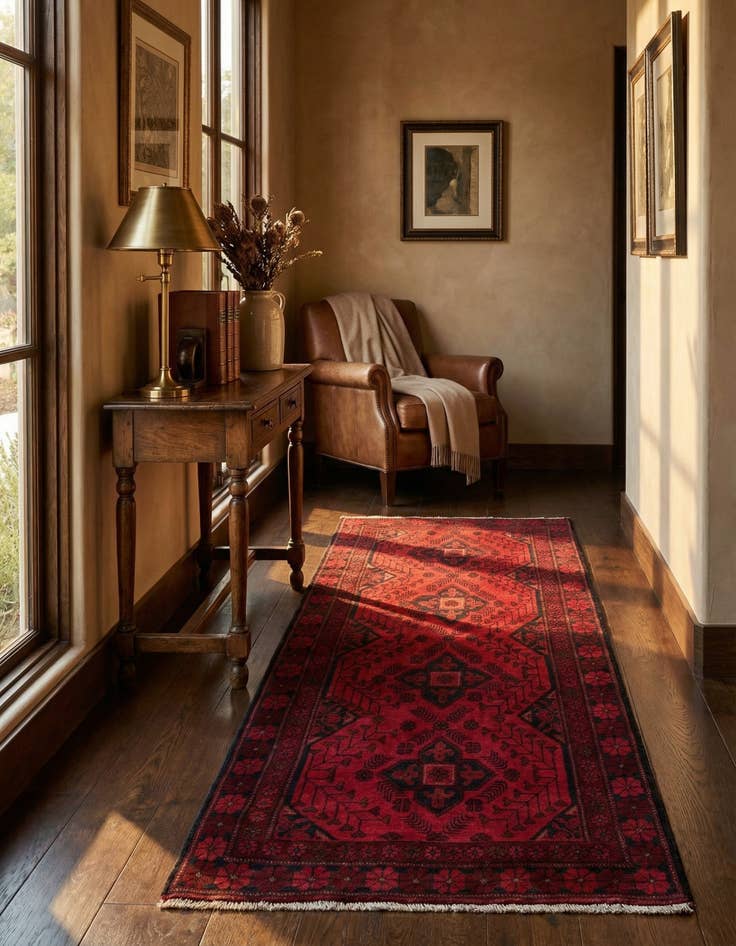 Detail image of 2' 8 x 6' 5 Hand Knotted Khal Mohammadi Wool Runner Rug