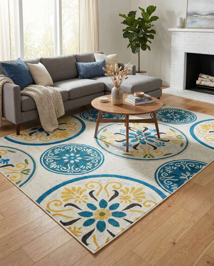 7' x 10' Easy-Clean Modern Indoor / Outdoor Rug