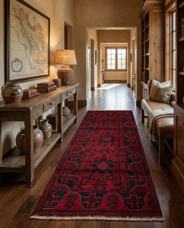 Detail image of 2' 8 x 6' 5 Hand Knotted Khal Mohammadi Wool Runner Rug