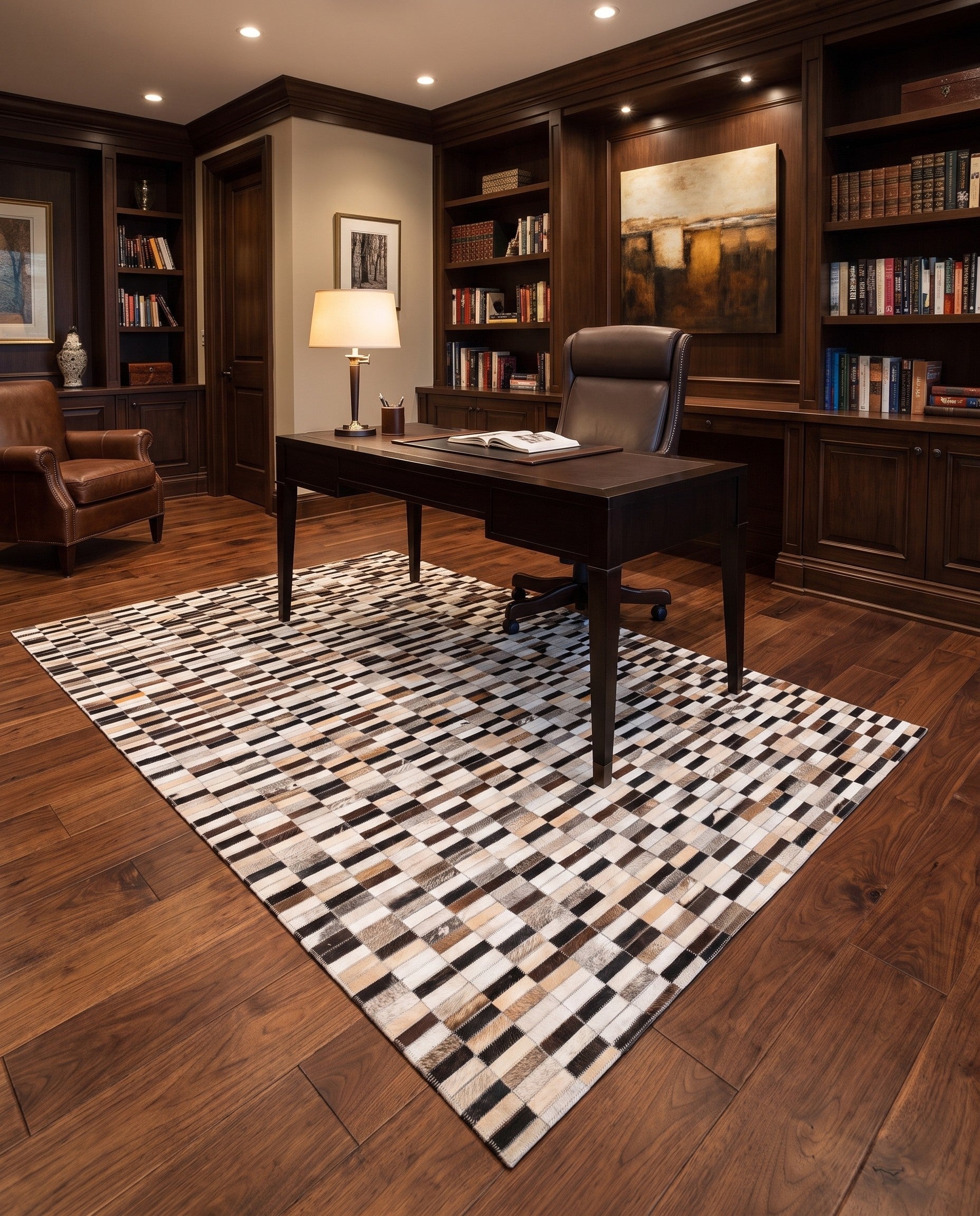 5' x 7' 10 Cowhide Leather Rug