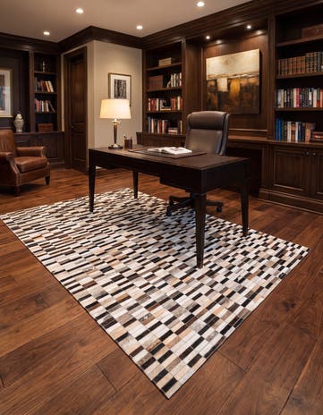 5' x 7' 10 Cowhide Leather Rug