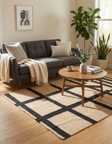 4' 1 x 5' 9 Hand Woven Kilim Modern Wool Rug