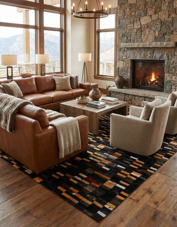 5' 2 x 8' Cowhide - Patchwork Rug