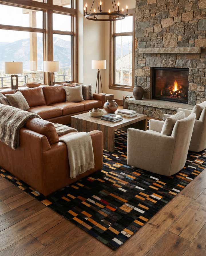 5' 2 x 8' Cowhide - Patchwork Rug