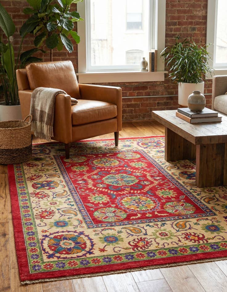 Detail image of 5' 8 x 8' 2  Hand Knotted Kazak Rug