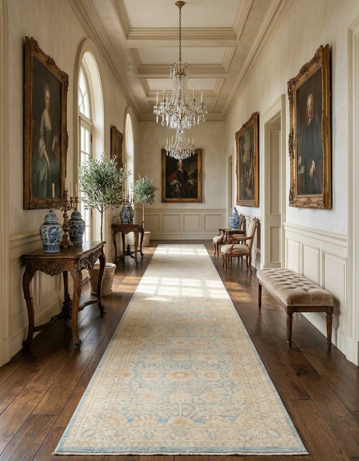 Detail image of 4' x 27' 8 Ziegler Wool Runner Rug