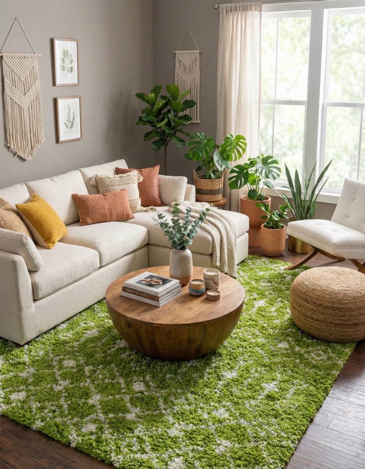 Detail image of  10' x 13' Moroccan Trellis Shag Rug