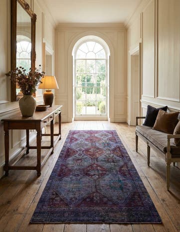 4' 9 x 12' 1 Hand Knotted Ultra Vintage Persian Wool Runner Rug