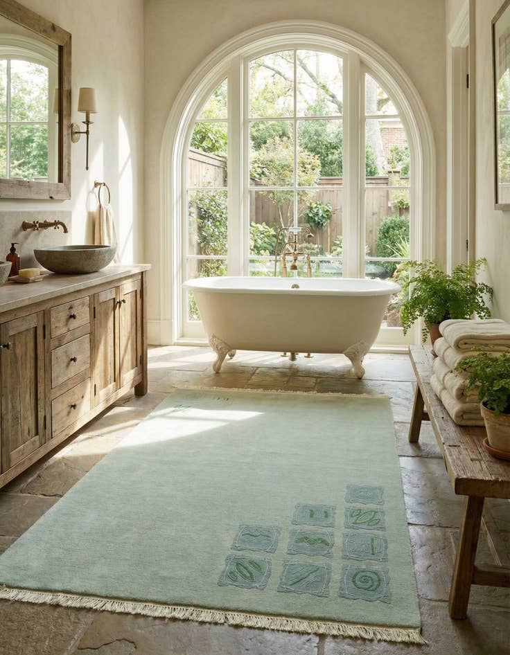 Detail image of 5' 8 x 7' 7  Hand Knotted Nepal Wool Rug