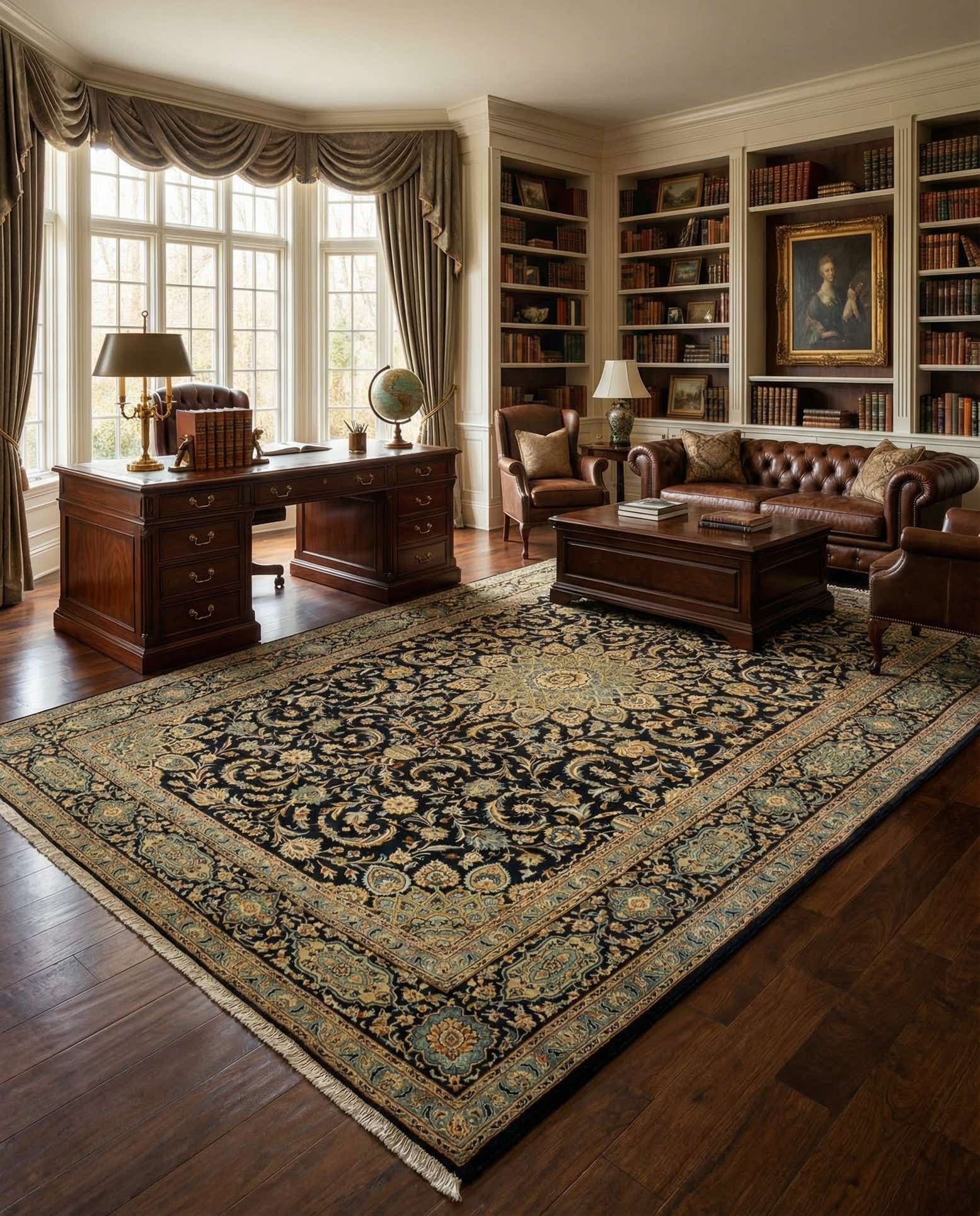 7' 10 x 11' 9 Kashan Wool Rug