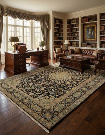 7' 10 x 11' 9 Kashan Wool Rug
