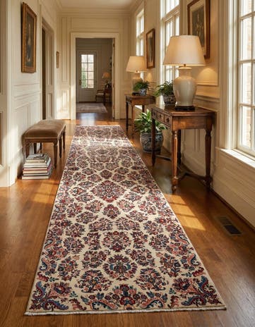 3' 6 x 10' 7 Hand Knotted Veramin Persian Wool Runner Rug