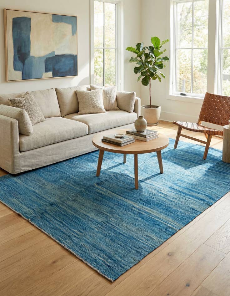 Detail image of 6' 6 x 10'  Hand Woven Kilim Modern Wool Rug