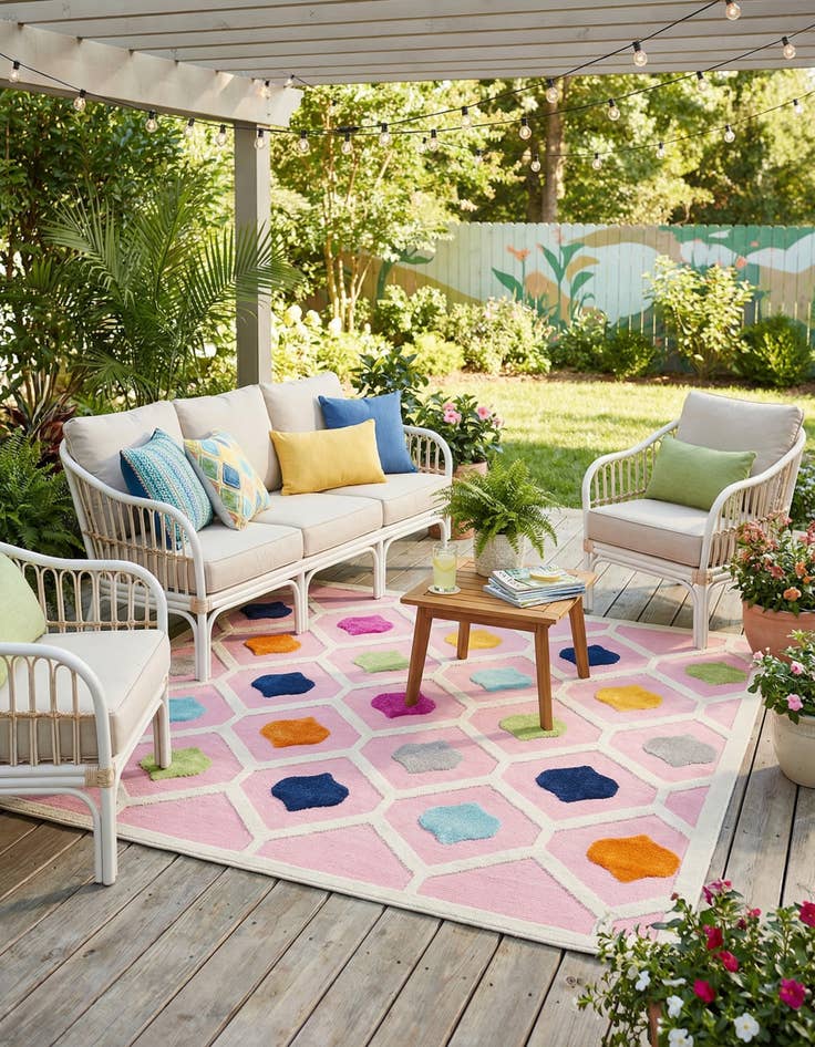 Detail image of 7' 10 x 7' 10  Washable Aruba Indoor / Outdoor Square Rug