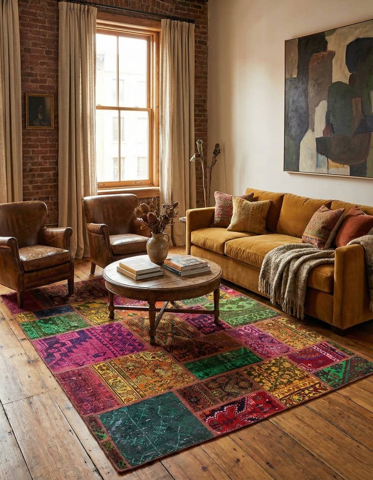 Detail image of 5' 10 x 7' 5  Hand Knotted Ultra Vintage Persian Wool Rug