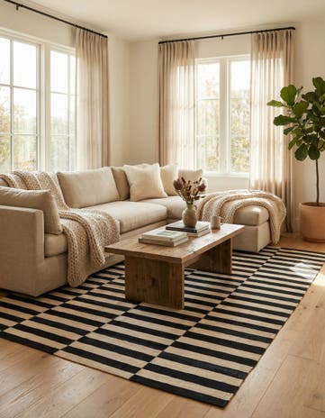 5' 10 x 7' 8 Hand Woven Kilim Modern Wool Rug