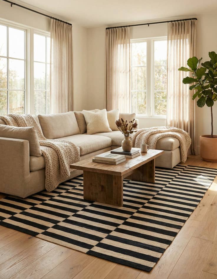 Detail image of 5' 10 x 7' 8  Hand Woven Kilim Modern Wool Rug