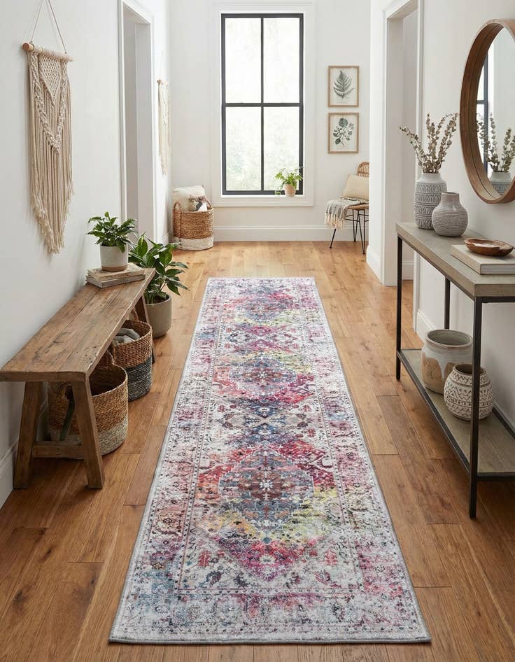 Detail image of 2' 7 x 10'  Washable Yara Runner Rug