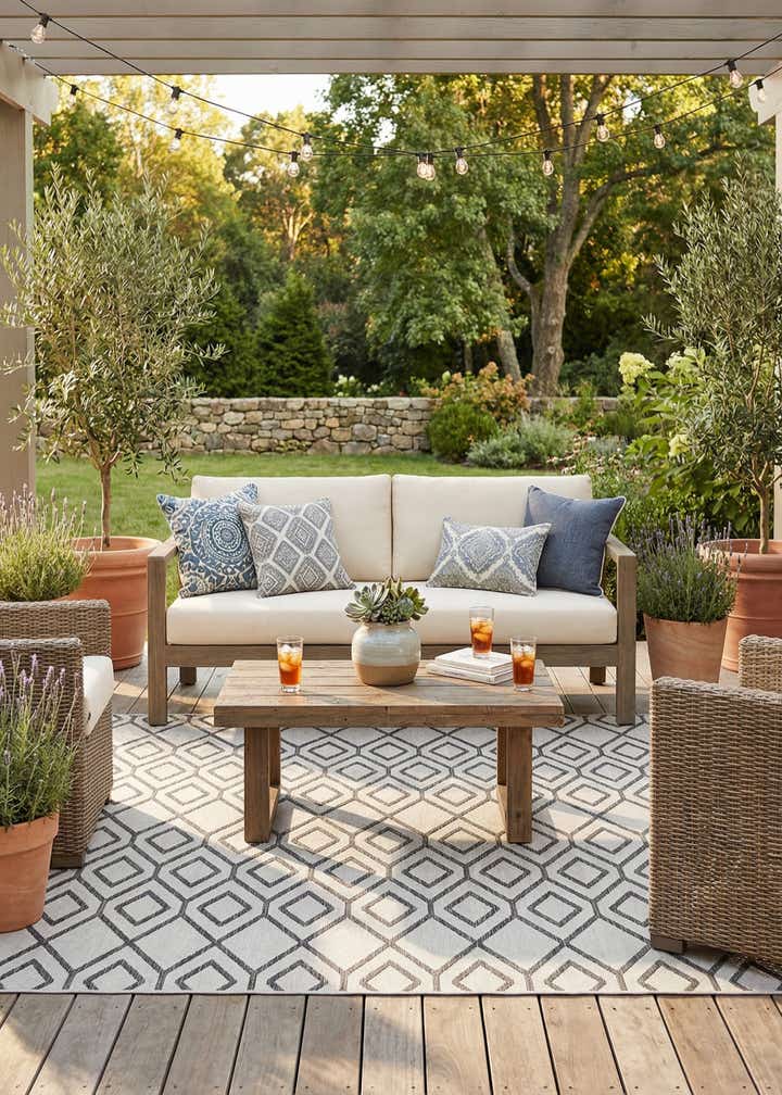 6' x 9' Easy-Clean Jill Zarin Turks and Caicos Indoor / Outdoor Rug