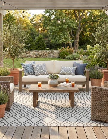 6' x 9' Easy-Clean Jill Zarin Turks and Caicos Indoor / Outdoor Rug