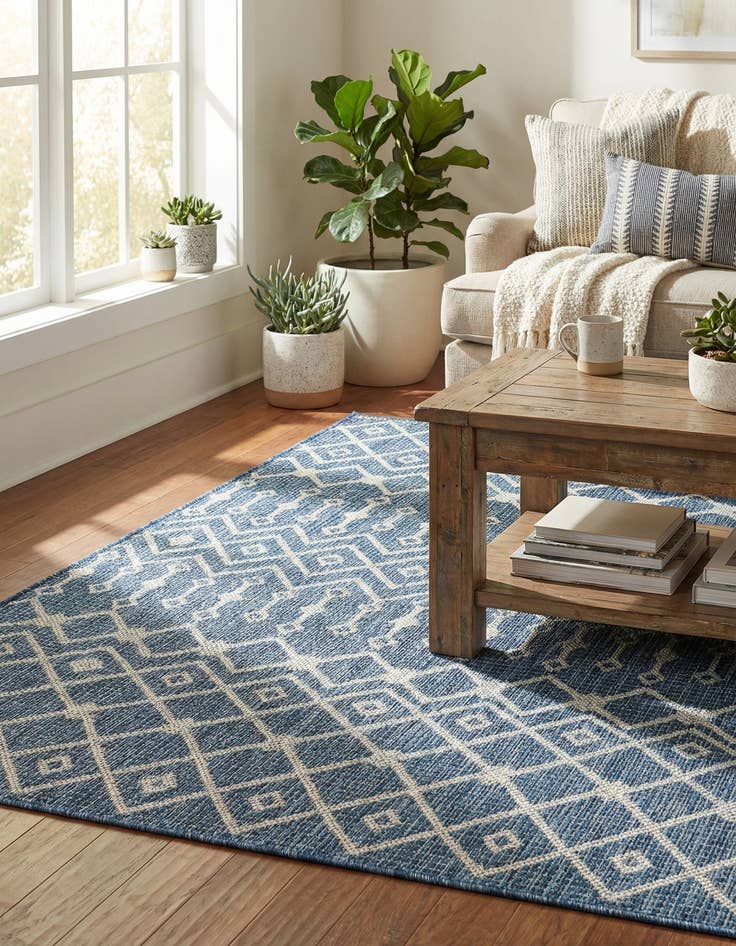 Detail image of 3' x 5' 3  Washable Trellis Indoor / Outdoor Rug